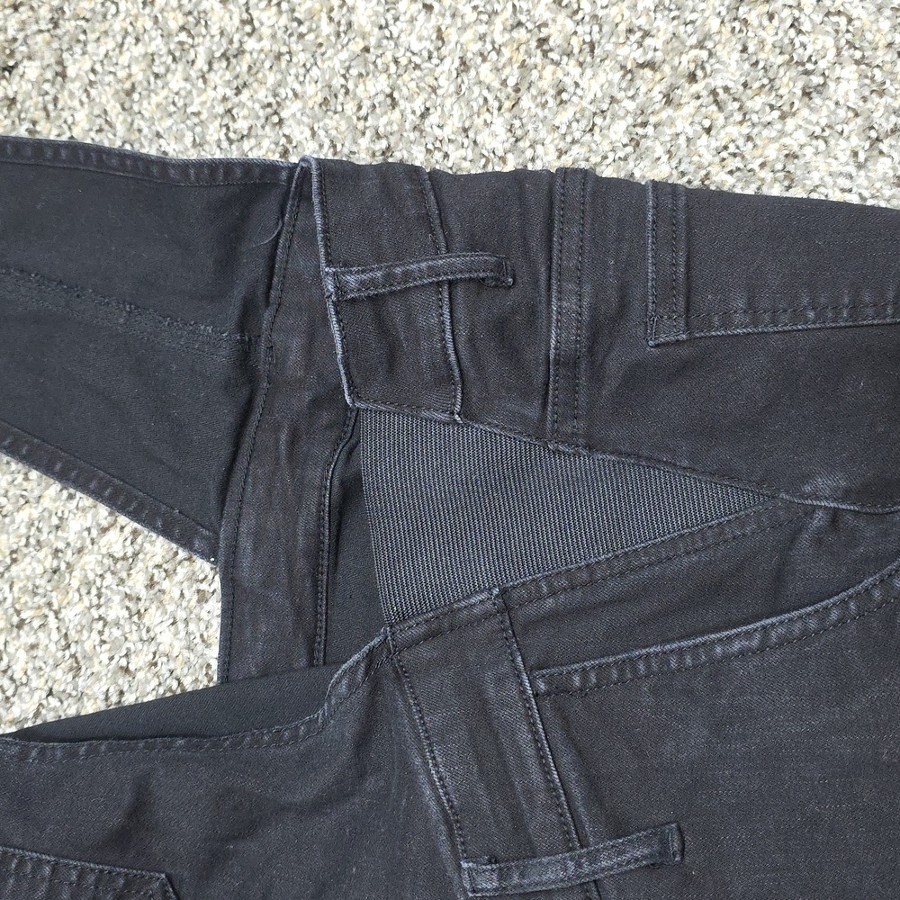 Maternity Black Denim Overalls - Picture 2 of 4